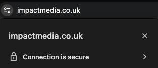 Browser settings showing site is secured