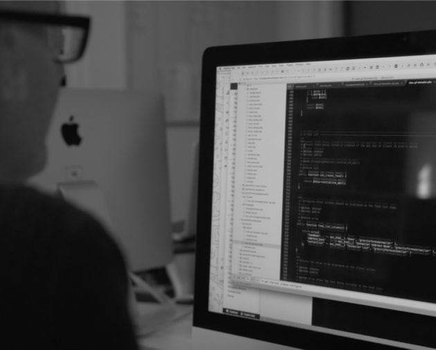 man coding
