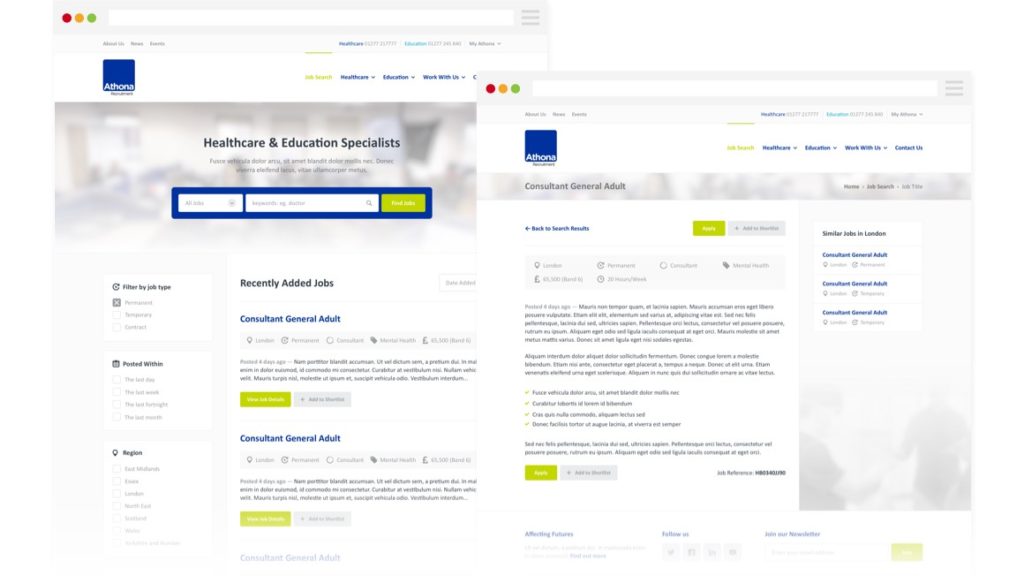 Athona - Job Page Design