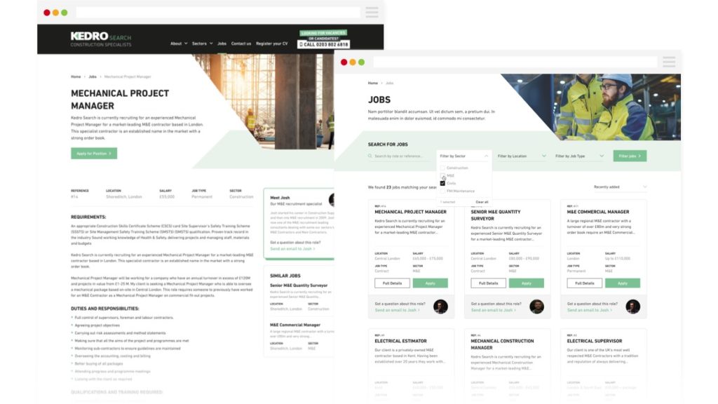 Kedro - Jobs Page Design