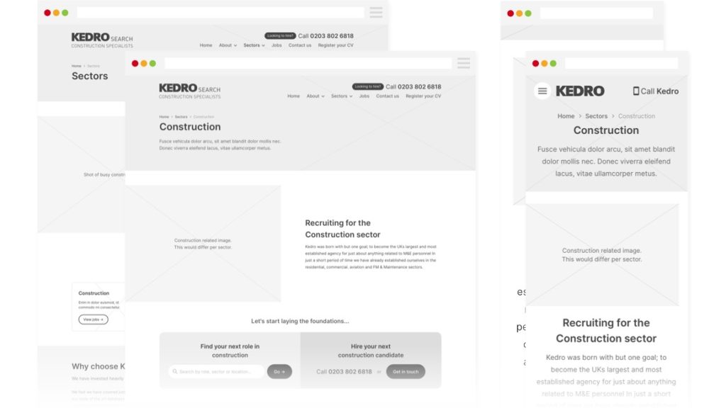 Kedro - Wireframes - Sectors