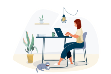 image of woman working from home