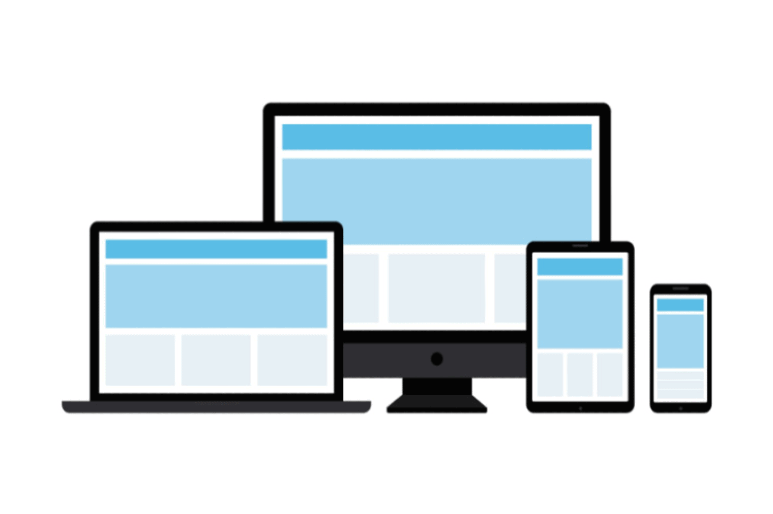 illustration of a website shown on various devices