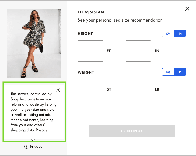 ASOS Fit Assistant