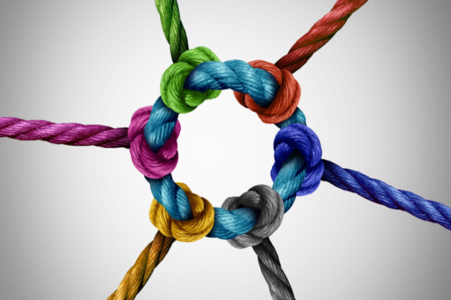 loop of rope with other ropes tied to it to represent APIs