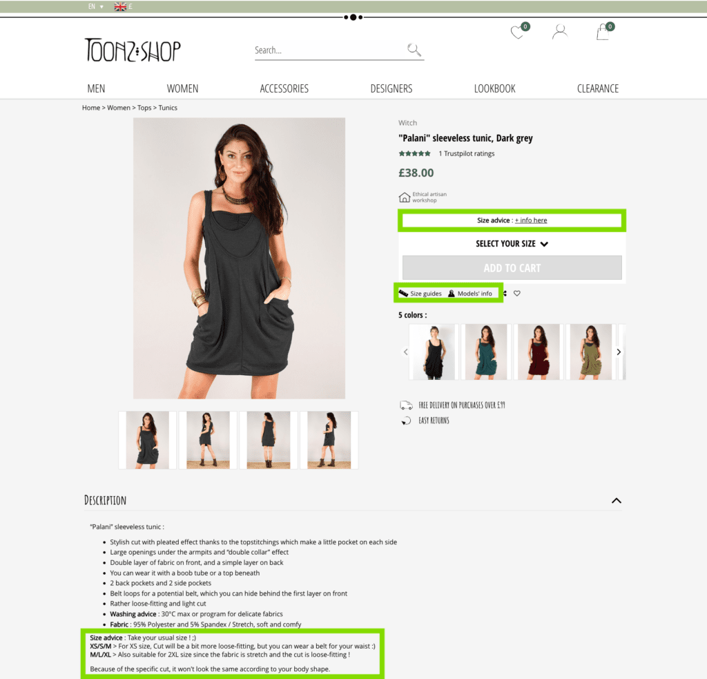 Toonshop product page
