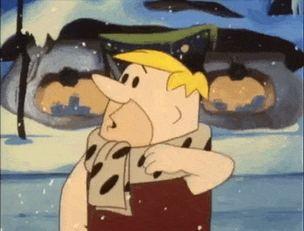 barney rubble head scratching gif