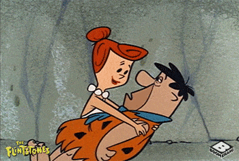 wilma kissing fred flinstone gif