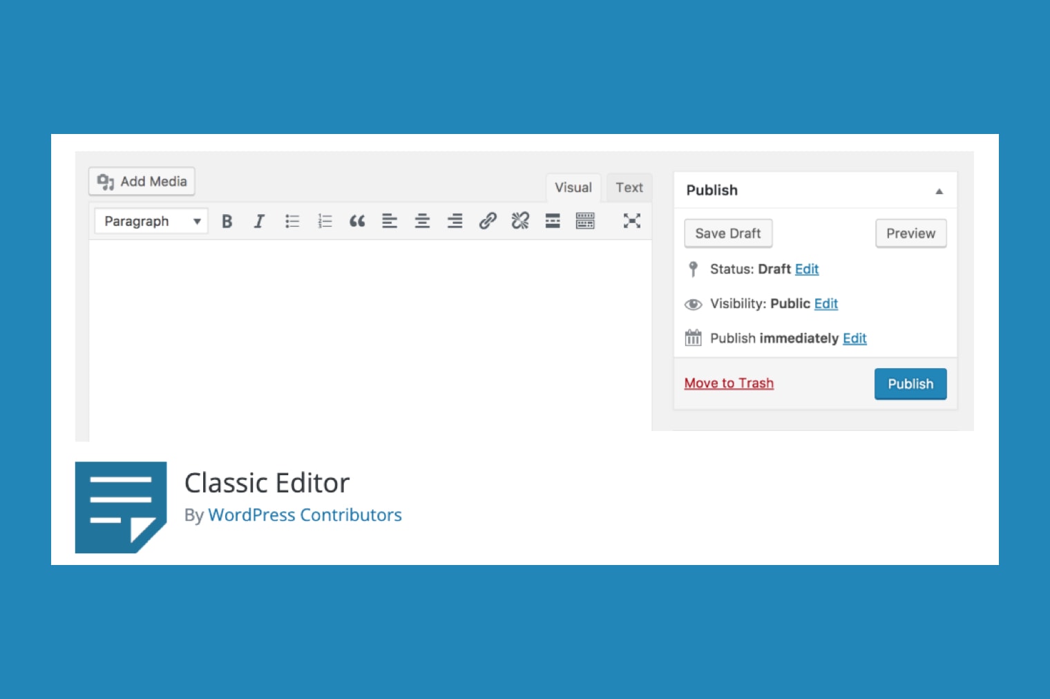 wp classic editor blog header image