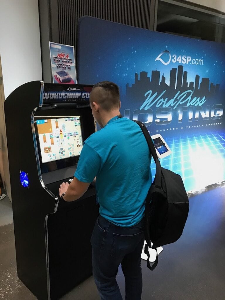 martin coates playing 24SP's game at an event