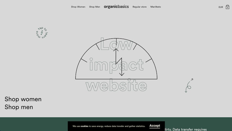 organic basics website low impact version