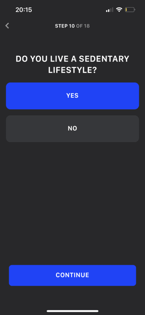 example of a fitness quiz question
