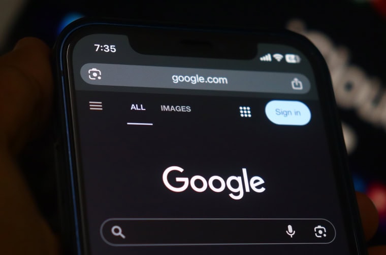 google search on a mobile phone screen