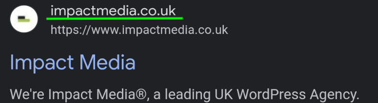 site name in mobile results