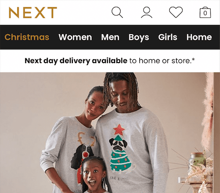 next horizontal mobile navigation