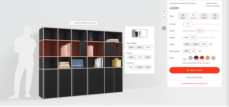 tylko bespoke furniture product page