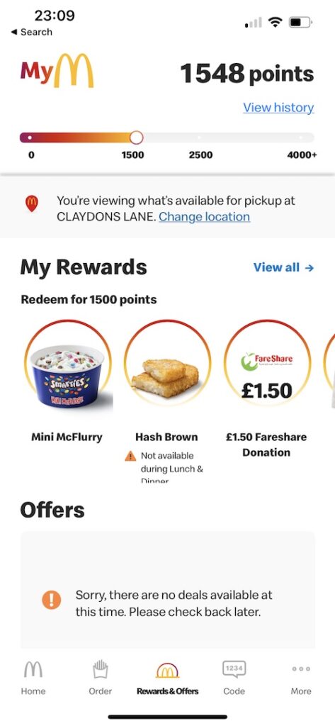 mcdonalds loyalty scheme