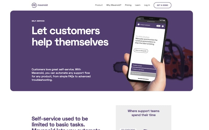 Mavenoid self help chat tool