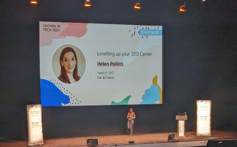 Helen Pollitt on the stage at WTSFest 2023