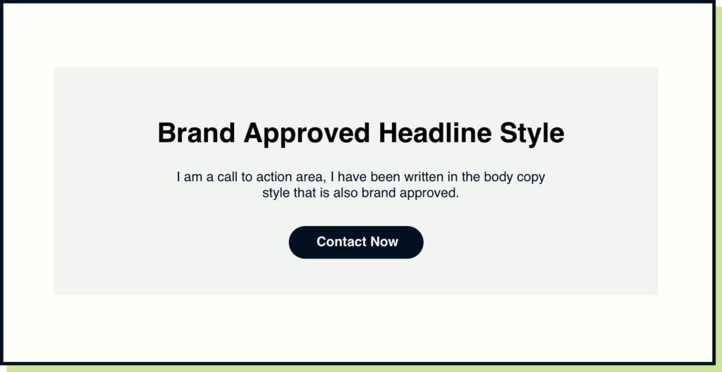 Fig.3 what a block that follows brand guidelines should looks like