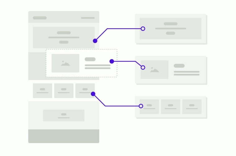 Blog hero image showing wireframes for modular sections of a website.