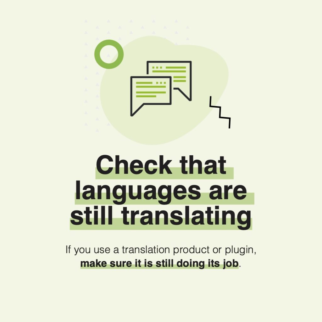 Check that languages are still translating