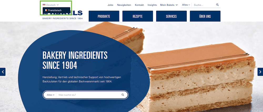 bakels switzerland multilingual website