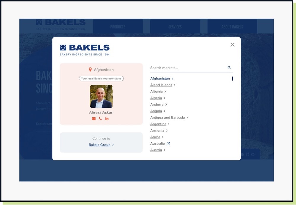 Bakels geolocation and local agents