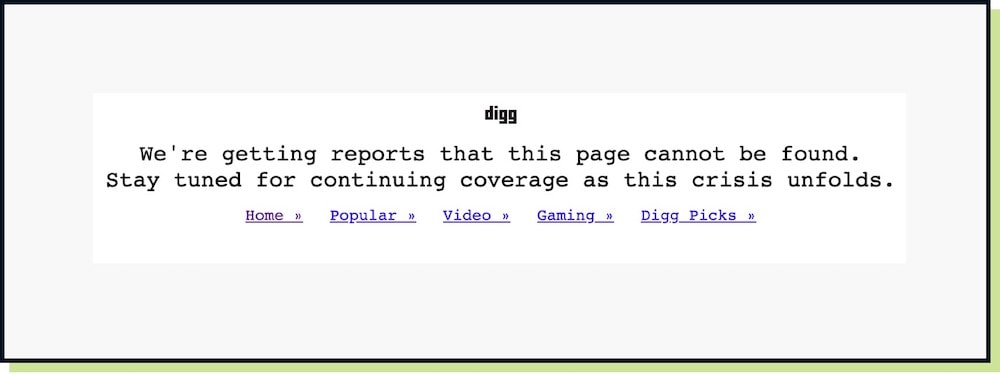 Digg 404 Page