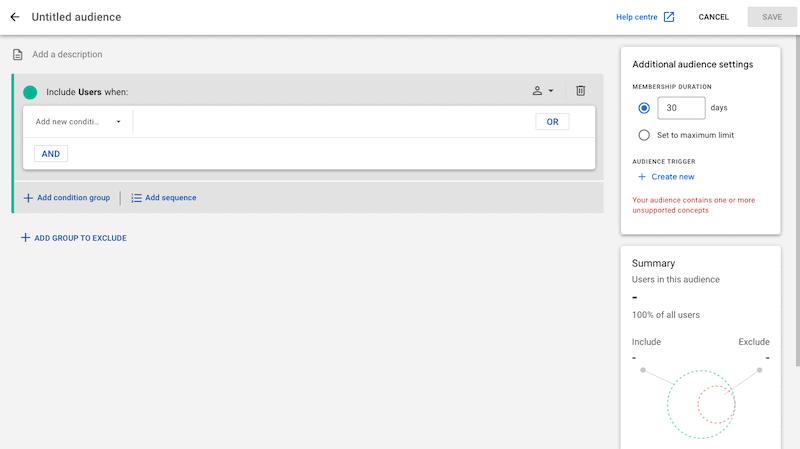 create custom audiences ga4