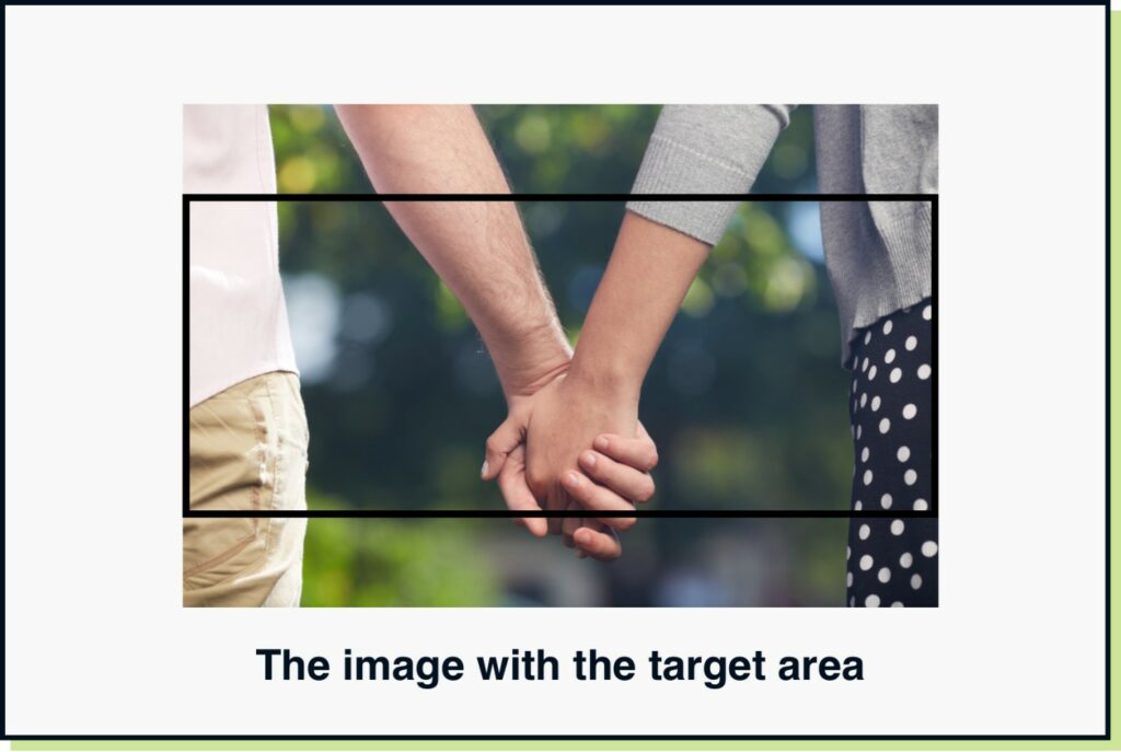 The image original size with the frame or target area size
