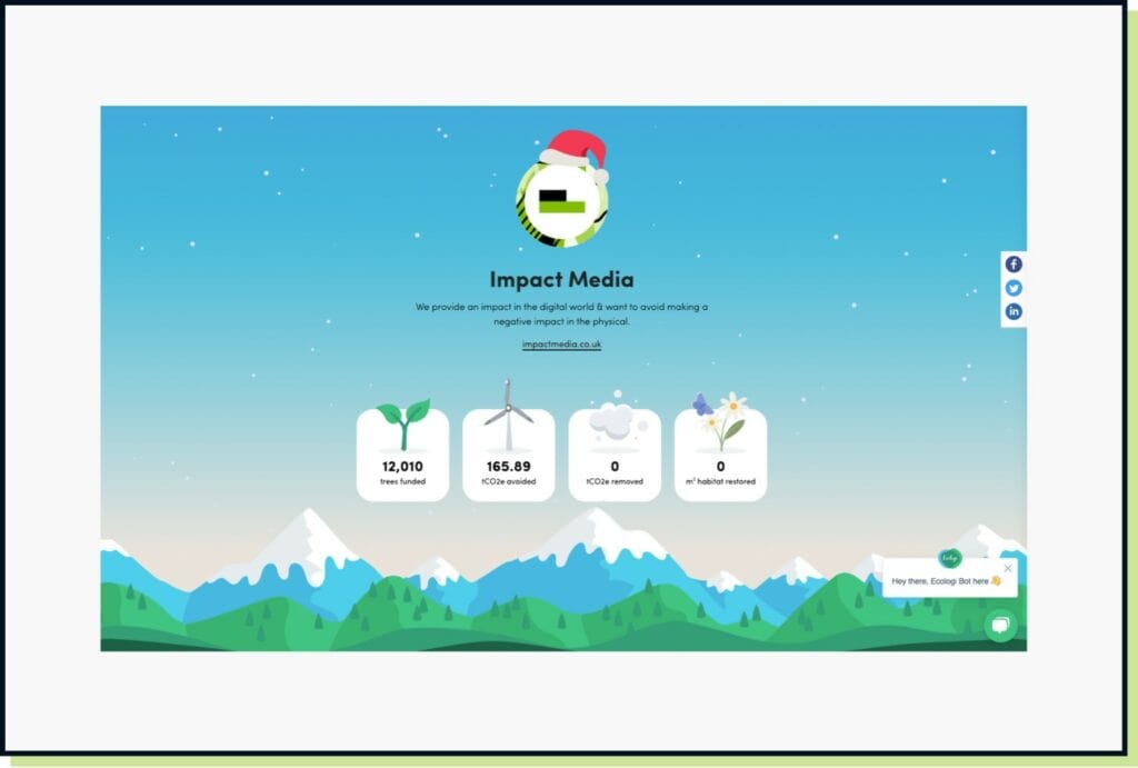ecologi profile page snow