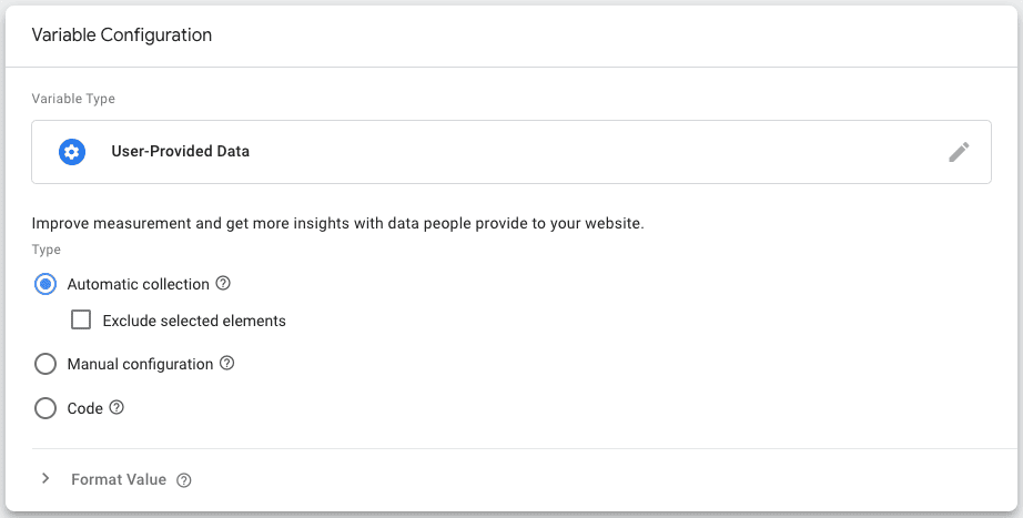 Automatic User-Defined Variable