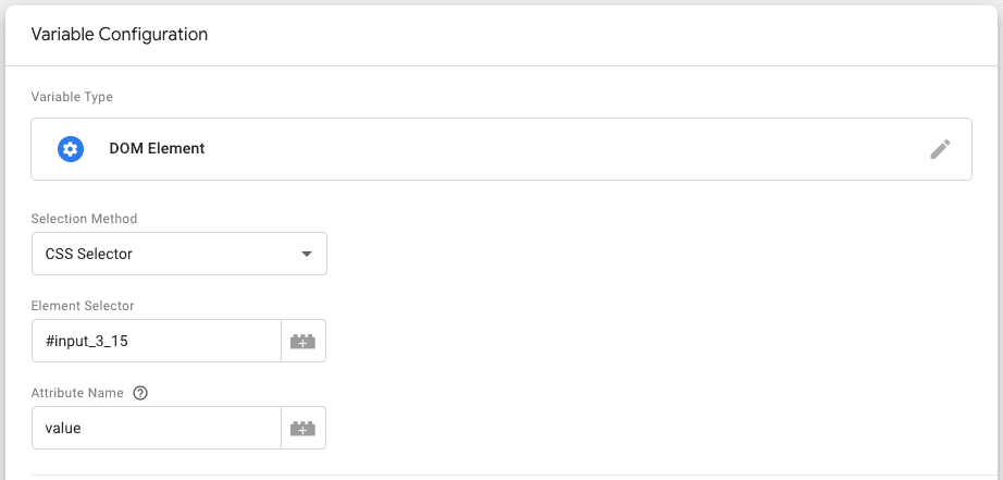 CSS Selector Variable Configuration