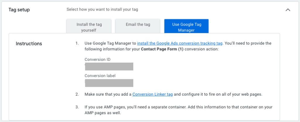 Conversion ID & Label