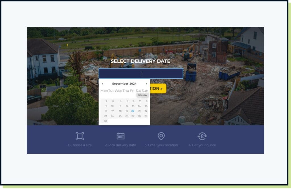 Essex County Skips - Select Delivery Date