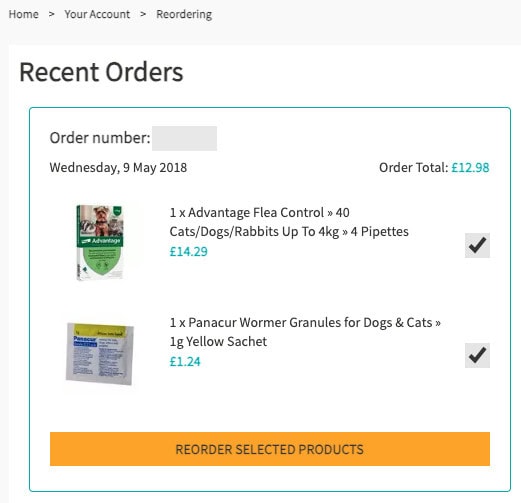 viovet reordering previous items