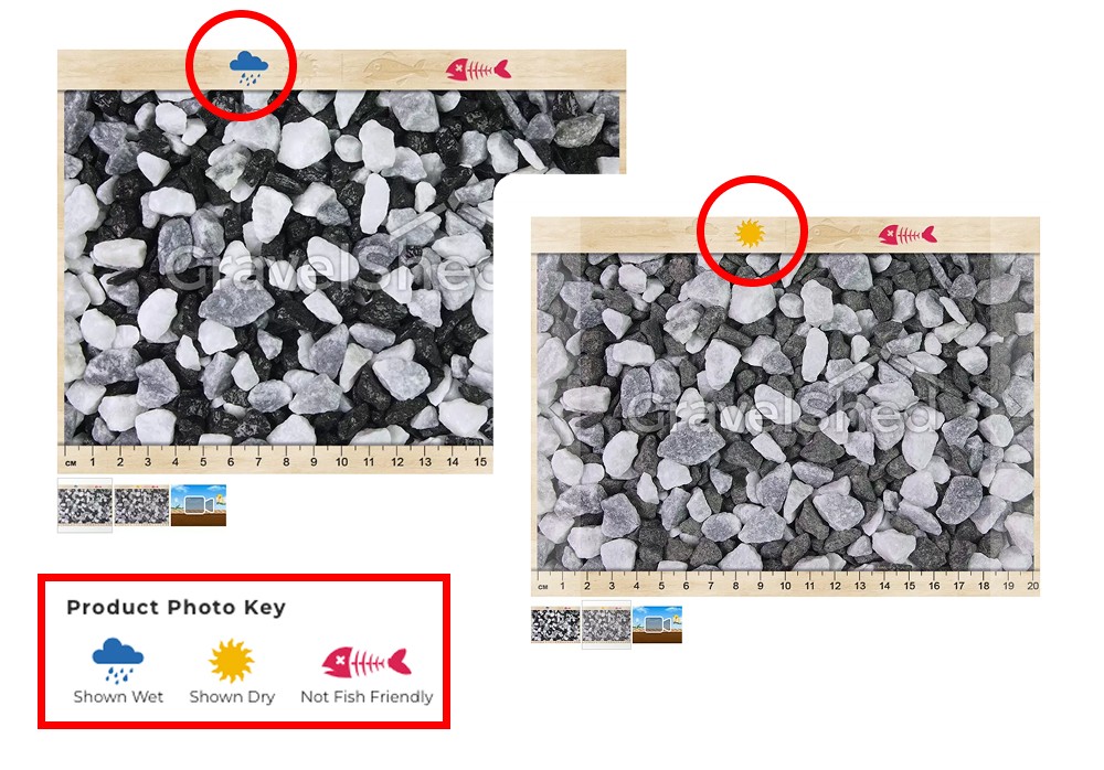 The Gravel Shed Website Showing Photos In Wet and Dry Environments