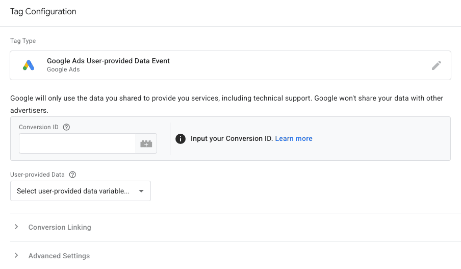 User-Provided Data Event Tag 2025