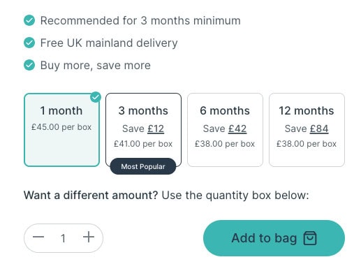 Fertility Family subscribe and save functionality