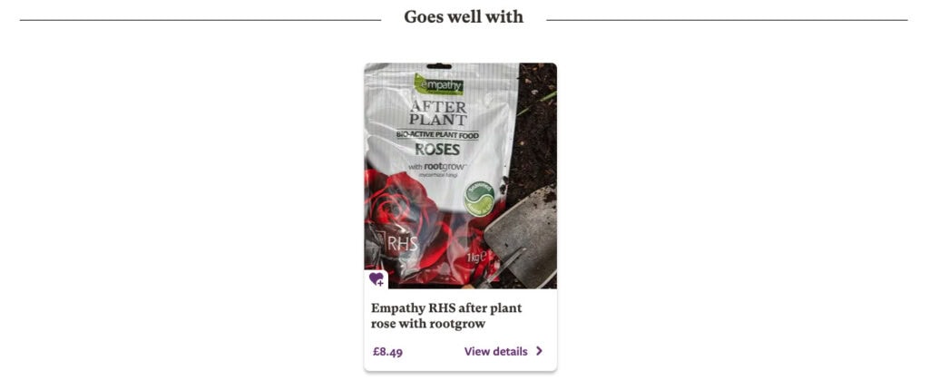 RHS 'goes well with' recommendation