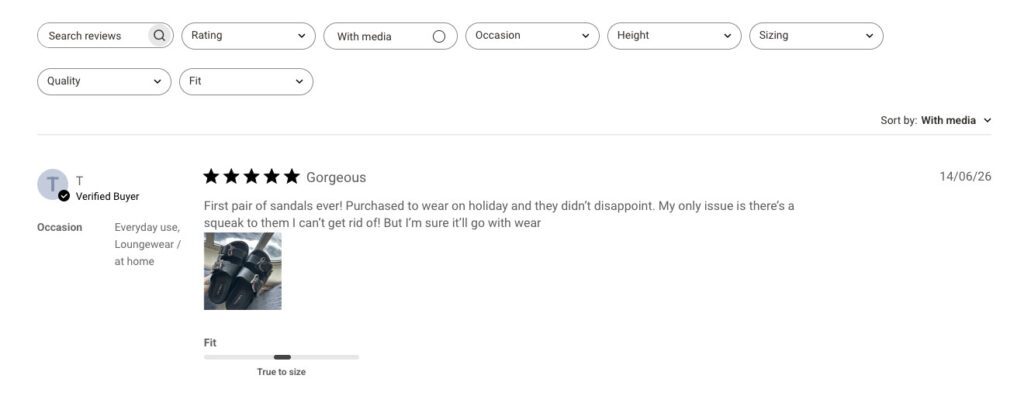 review with photo and fit guidance